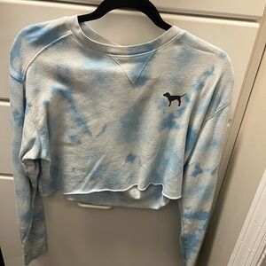 PINK Victoria's Secret Blue Tie-Dye Sweater
